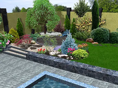 Outdoor Space 3D Design Landscape Layout