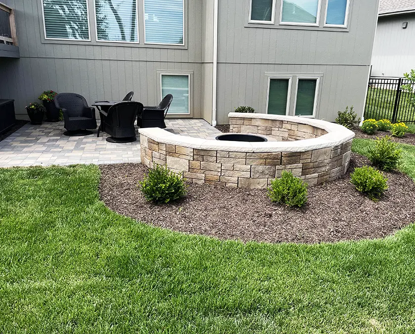 Outdoor Seating Space with Modern Black Chairs